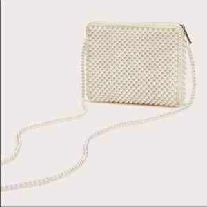 Pearl bead beaded crossbody bag purse small mini
